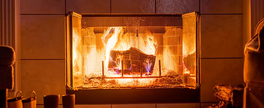 Mendota Hearth Landscape Fireplace Installation in Chelsea, Massachusetts